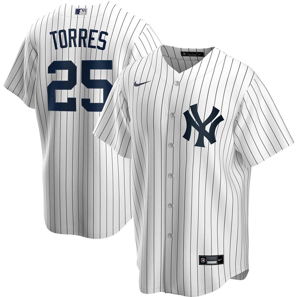 Mens New York Yankees Gleyber Torres Cool Base Replica Jersey White