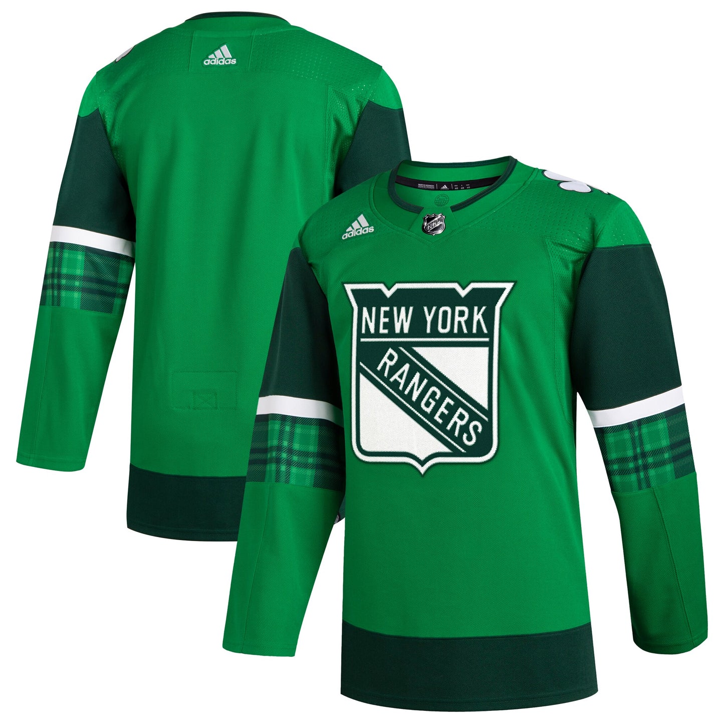 New York Rangers adidas 2023 St. Patrick's Day Primegreen Authentic Jersey - Kelly Green
